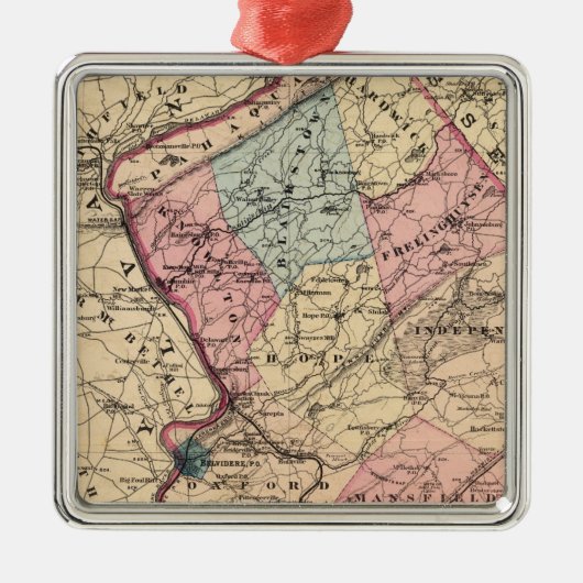 Warren County, NJ Metalen Ornament (Voorkant)