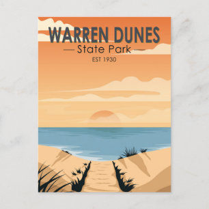 Warren Dunes State Park Michigan Vintage Briefkaart