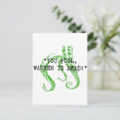 Warren is dood H. P. Lovecraft Briefkaart (Staand voorkant)