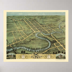 Warren, OH Panoramic Map - 1870 Poster