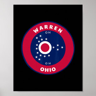 Warren Ohio Oh Vlag Dge Rondreis Souvenir Poster