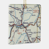 Warren PA kaart Keramisch Ornament (Rechts)