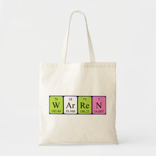 Warren periodieke lijstnaam canvas tas (Voorkant)