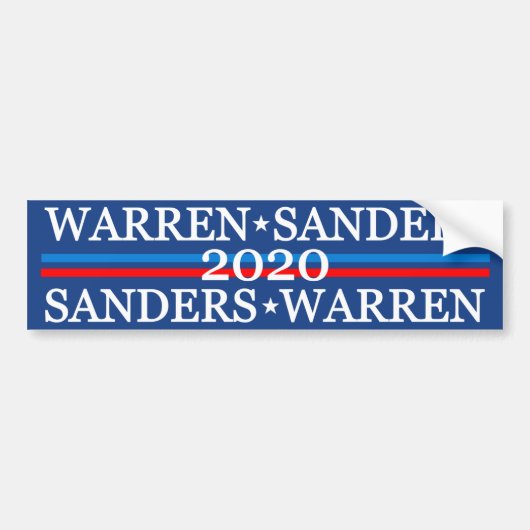 Warren Sanders 2020 Bumpersticker (Voorkant)