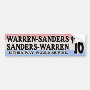 Warren - Sanders, Sanders Warren Bumpersticker