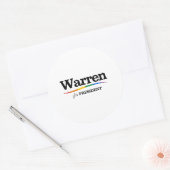 Warren voor President Ronde Sticker (Envelop)