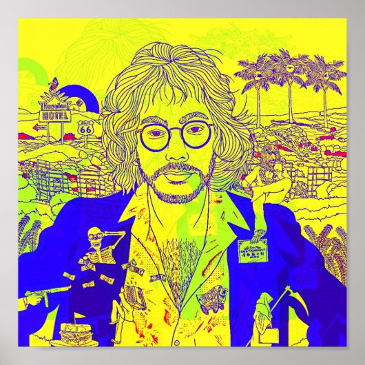 Warren Zevon Pop Art Poster (Voorkant)