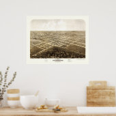 Warrensburg, MO Panorama Map - 1869 Poster (Keuken)