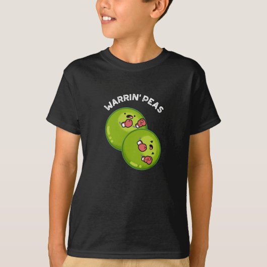 Warrin Peace Funny Pea Pun Dark BG T-shirt (Voorkant)