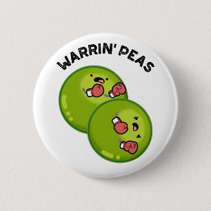 Warrin Peace Funny Pea Pun Ronde Button 5,7 Cm
