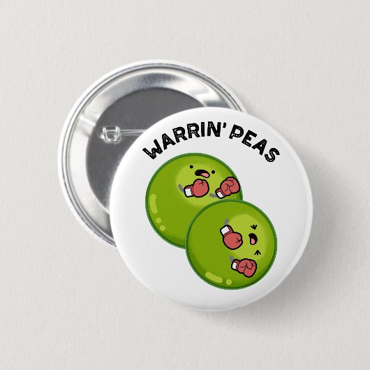 Warrin Peace Funny Pea Pun Ronde Button 5,7 Cm (Voorkant /achterkant)