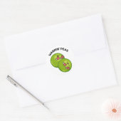 Warrin Peace Funny Pea Pun Ronde Sticker (Envelop)