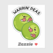 Warrin Peace Funny Pea Pun Sticker (Vel)