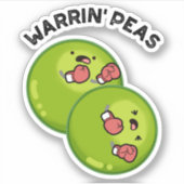 Warrin Peace Funny Pea Pun Sticker (Voorkant)