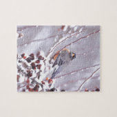 Warrior American Robin in Winter Legpuzzel (Horizontaal)