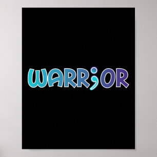 Warrior Anti-zelfmoord Angst Bewustzijn Poster