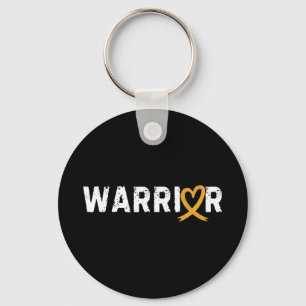 Warrior Appendix Cancer Fighter Heart Amber Ribbon Sleutelhanger