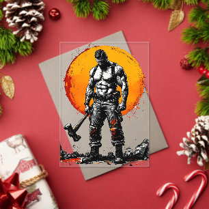 Warrior Barbarian middeleeuwse fantasie Hummer Kra Acryl Uitnodigingen