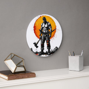 Warrior Barbarian middeleeuwse fantasie Hummer Kra Grote Klok