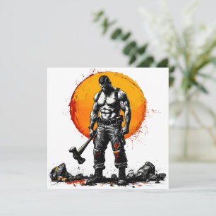 Warrior Barbarian middeleeuwse fantasie Hummer Kra Kaart