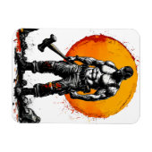 Warrior Barbarian middeleeuwse fantasie Hummer Kra Magneet (Horizontaal)