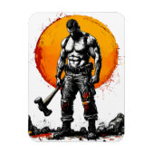 Warrior Barbarian middeleeuwse fantasie Hummer Kra Magneet (Verticaal)