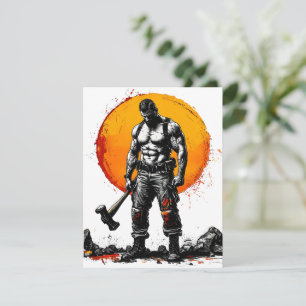 Warrior Barbarian middeleeuwse fantasie Hummer Kra RSVP Kaartje