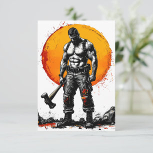 Warrior Barbarian middeleeuwse fantasie Hummer Kra Save The Date