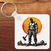 Warrior Barbarian middeleeuwse fantasy Hummer Sleu Sleutelhanger (Voorkant)