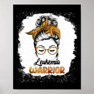 Warrior Bleached Messy Bun Survivor Geloof Vrouwen Poster