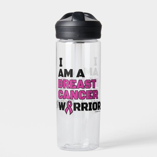 Warrior/Block/I am...Breast Cancer Waterfles (Voorkant)