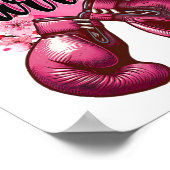 Warrior Boxing Handschoenen Roze Lint Borstkanker  Poster (Hoek)