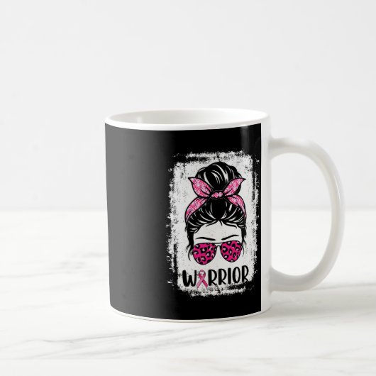 Warrior Breast Cancer Awareness Pink Ribbons Messi Koffiemok (Rechts)