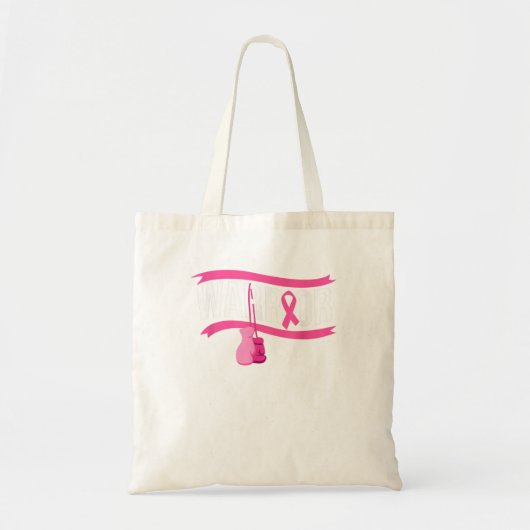 Warrior Breast Cancer Bewustheid Tote Bag (Voorkant)