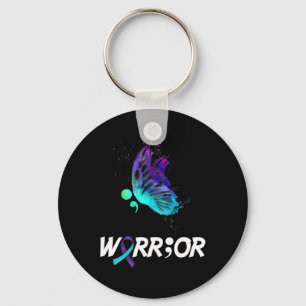Warrior Butterfly Semicolon Suicide Prevention Awa Sleutelhanger