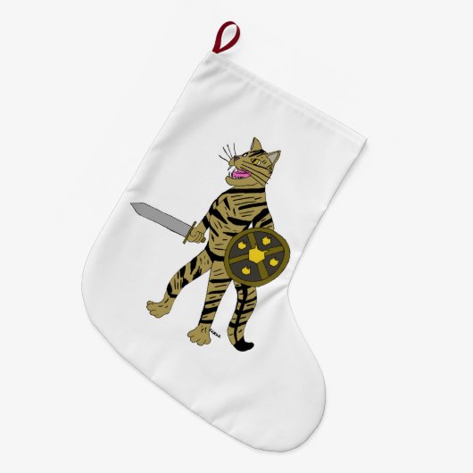 Warrior Cat Grote Kerstsok (Voorkant (Hangend))