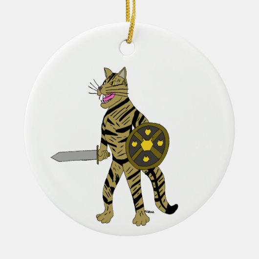 Warrior Cat Keramisch Ornament (Voorkant)