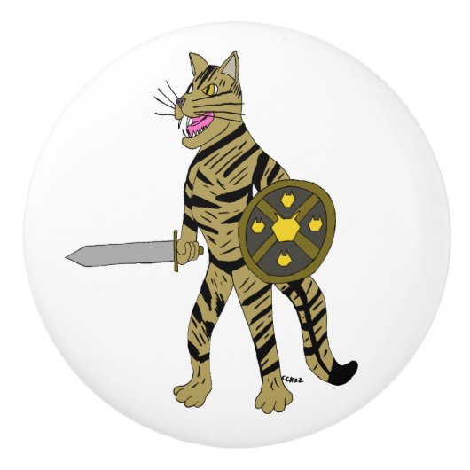 Warrior Cat Keramische Knop (Voorkant)