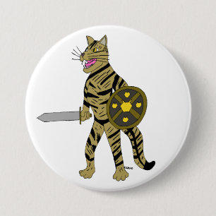 Warrior Cat Ronde Button 7,6 Cm