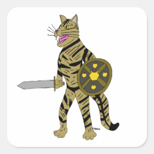 Warrior Cat Vierkante Sticker