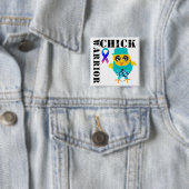Warrior Chick Thyroid Cancer Vierkante Button 5,1 Cm (In situ)
