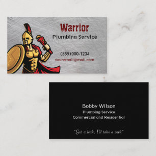 Warrior Contractor Loodgietersdienst Chrome Design Visitekaartje