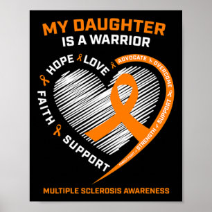 Warrior Daughter Draag Oranje Multiple Sclerose Aw Poster