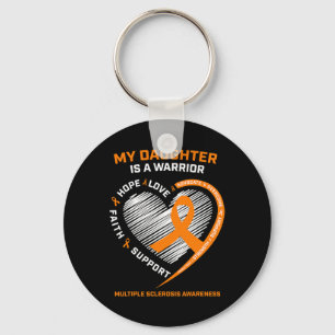 Warrior Daughter Draag Oranje Multiple Sclerose Aw Sleutelhanger