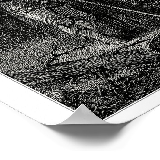 Warrior die tegen een boom leunt poster (Hoek)