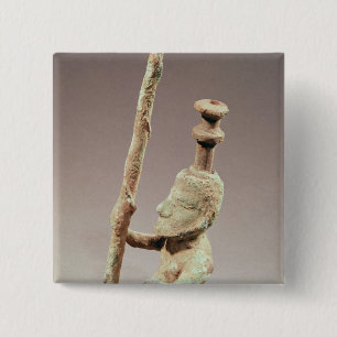 Warrior, Dong-son Civilization, uit Vietnam Vierkante Button 5,1 Cm