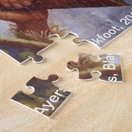 Warrior en Zijne Winchester, Inheemse Amerikaanse  Legpuzzel (Zijkant)