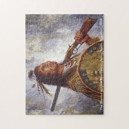 Warrior en Zijne Winchester, Inheemse Amerikaanse  Legpuzzel (Verticaal)