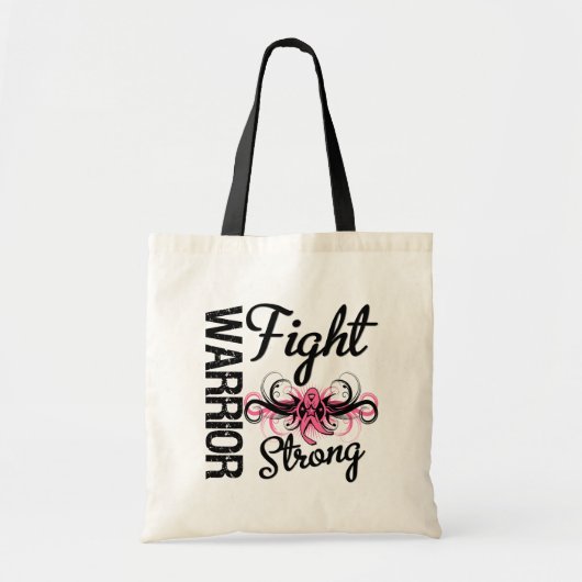Warrior Fight Strong Breast Cancer Tote Bag (Voorkant)