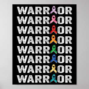 Warrior Fighter Cancer Survivor awareness world ca Poster